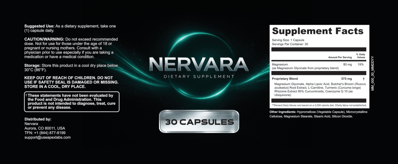 Nervara Supplement Facts Label